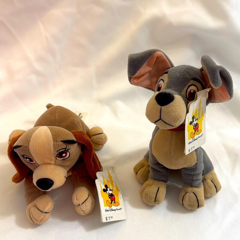 Vintage Walt Disney world exclusive Lady and the Tramp bean bag toys
